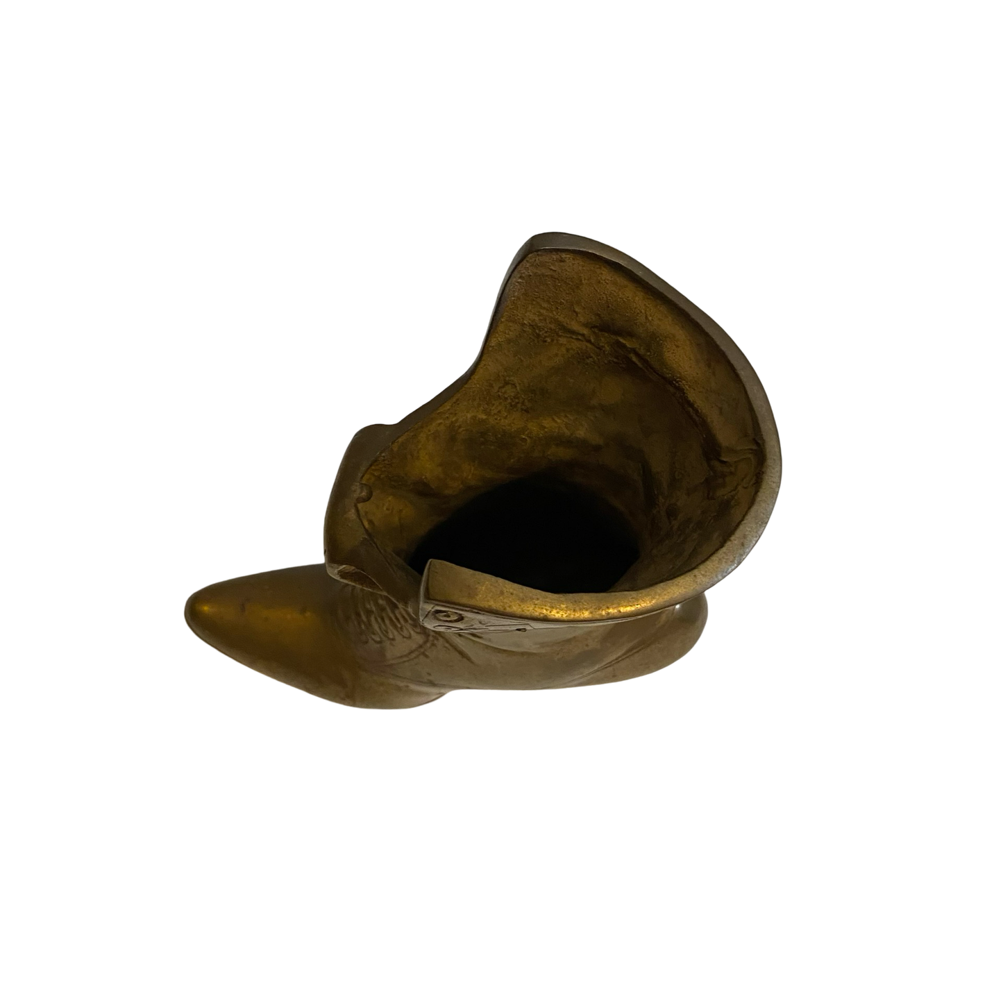 Large Victorian Brass Boot Vase