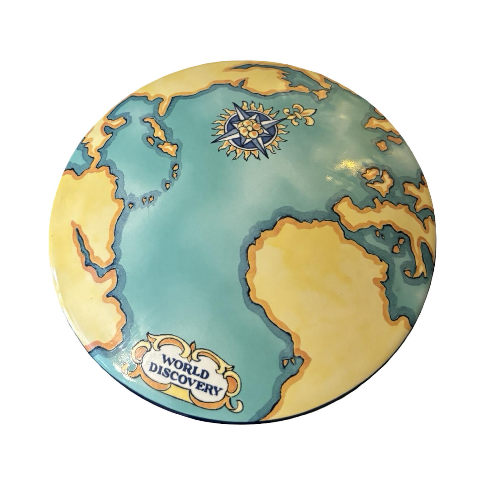 Tiffany ワールドマップ　ボンボニエール Tiffany & Co. Porcelain Trinket Box – Brass Bluebonnet Vintage