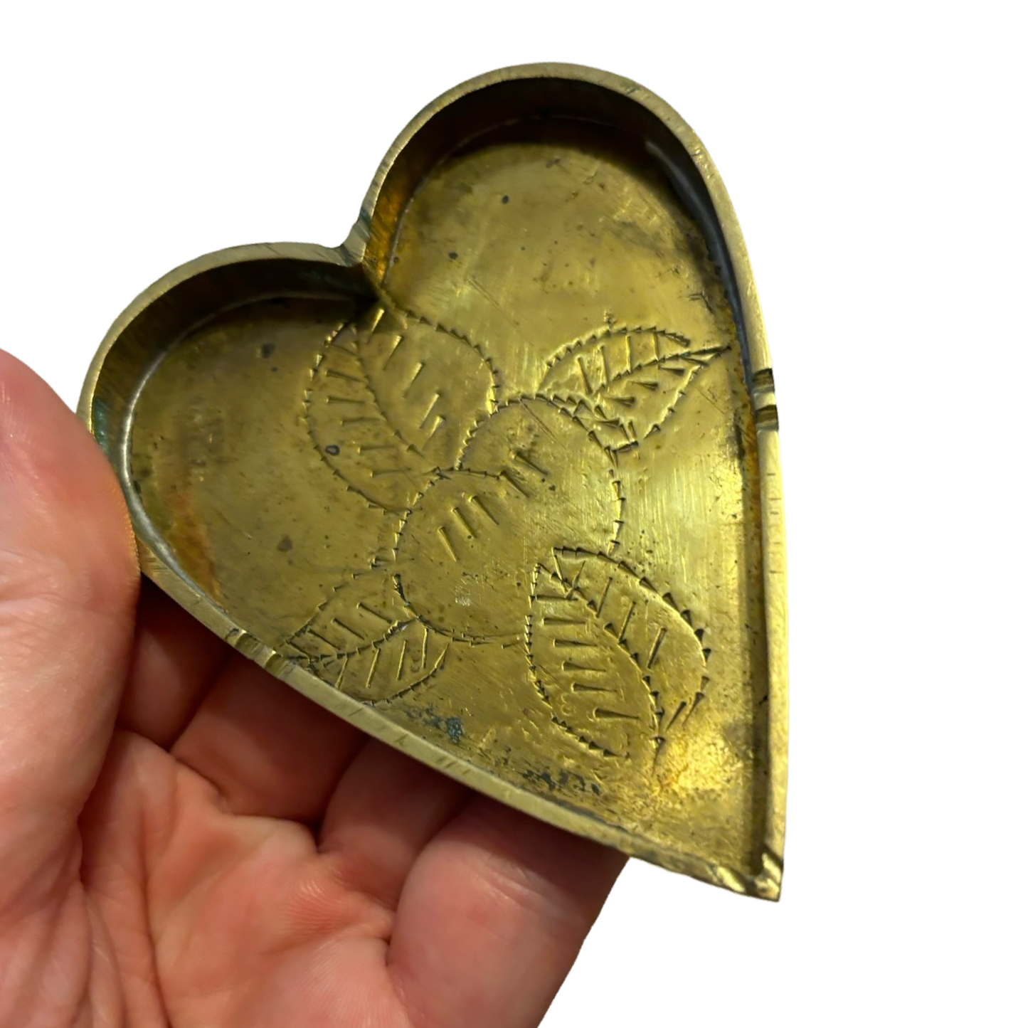 Brass Etched Nesting Heart Dishes