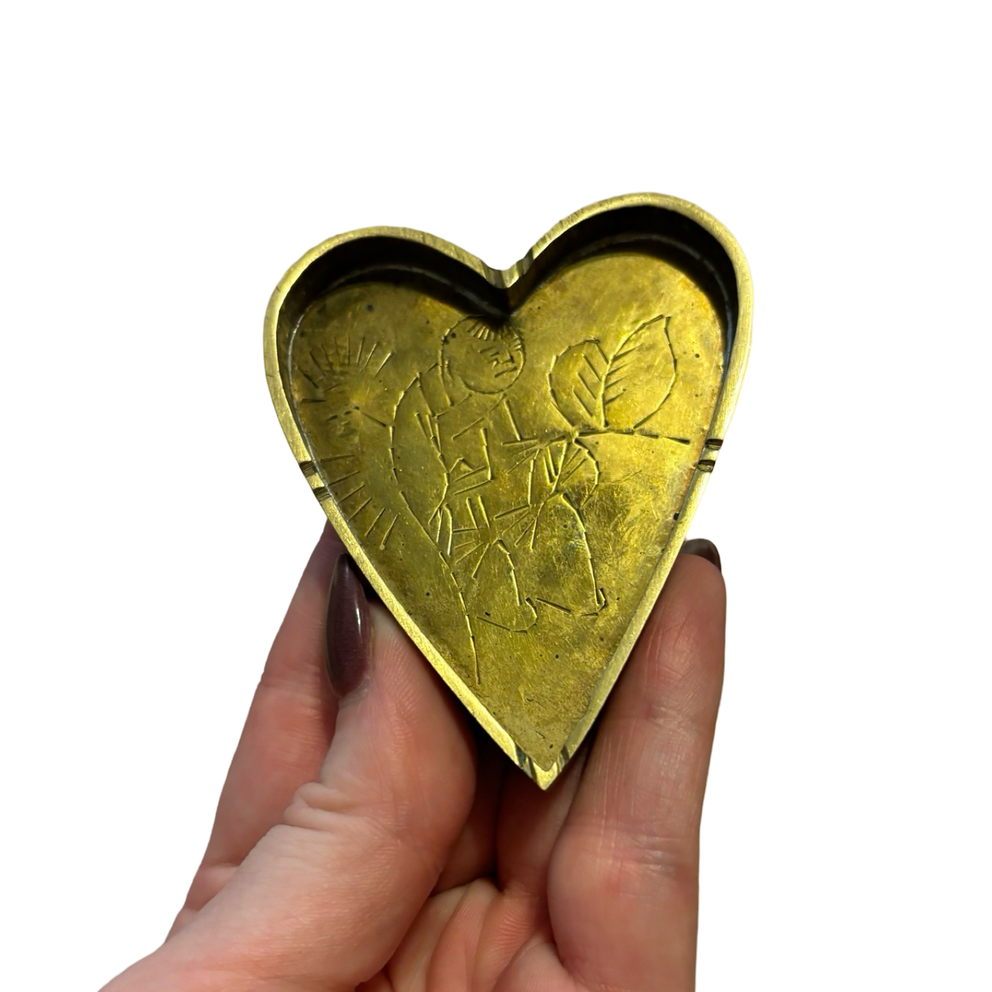 Brass Etched Nesting Heart Dishes