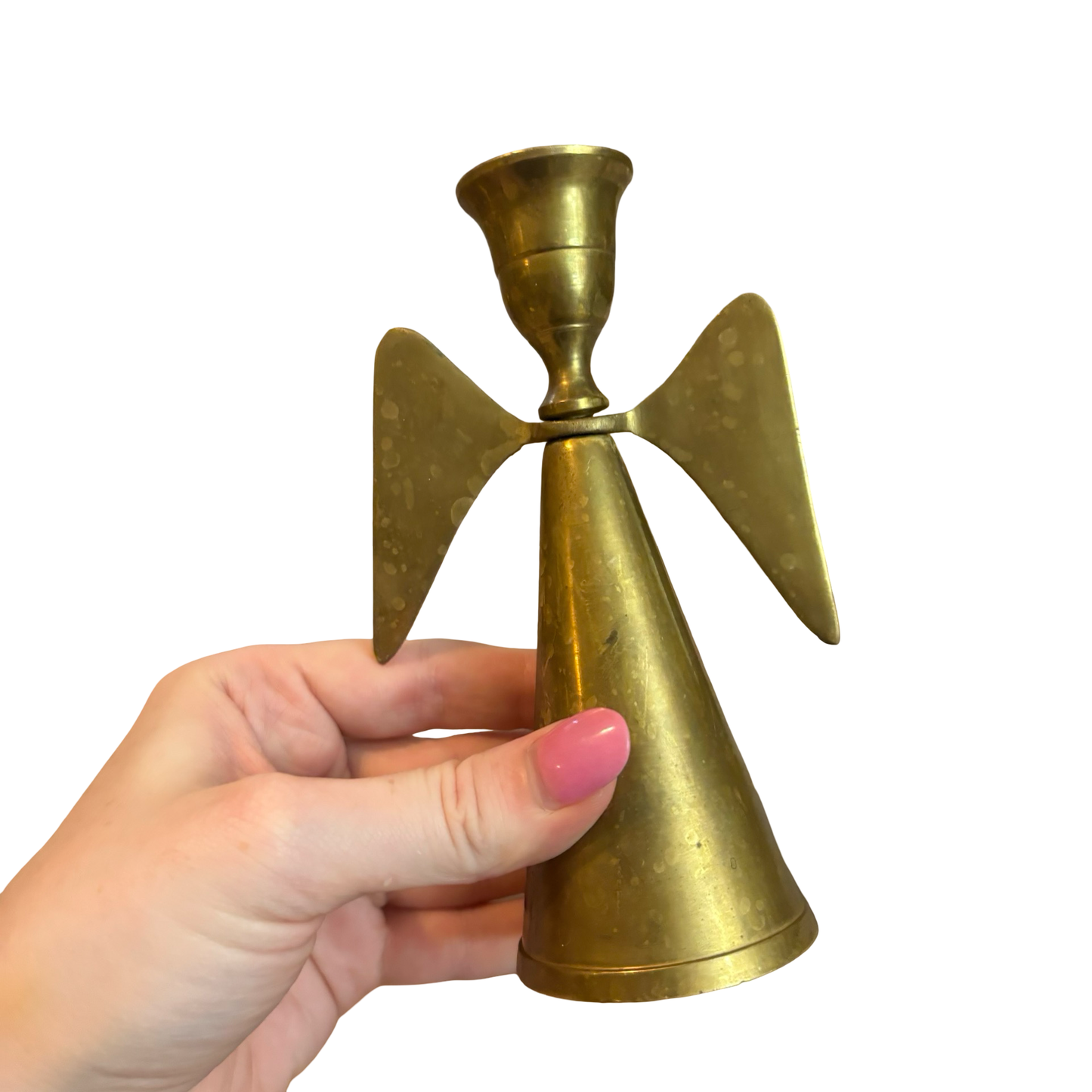 Brass Angel Candlestick Pair