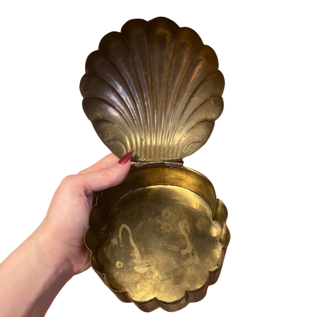 Brass Clam Shell Box