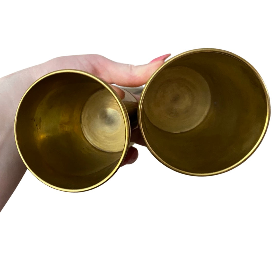 Pair of Brass Cups & Straws