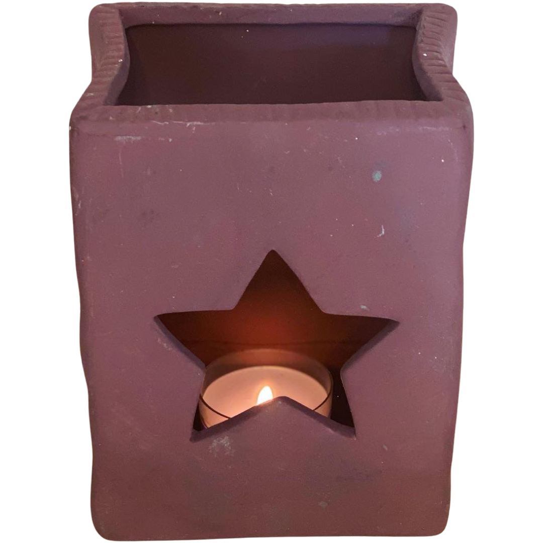 Ceramic Purple Star Bag Votive Holder