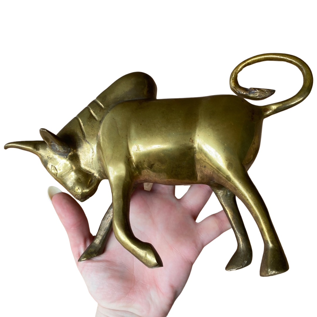 Pair of Brass Bulls