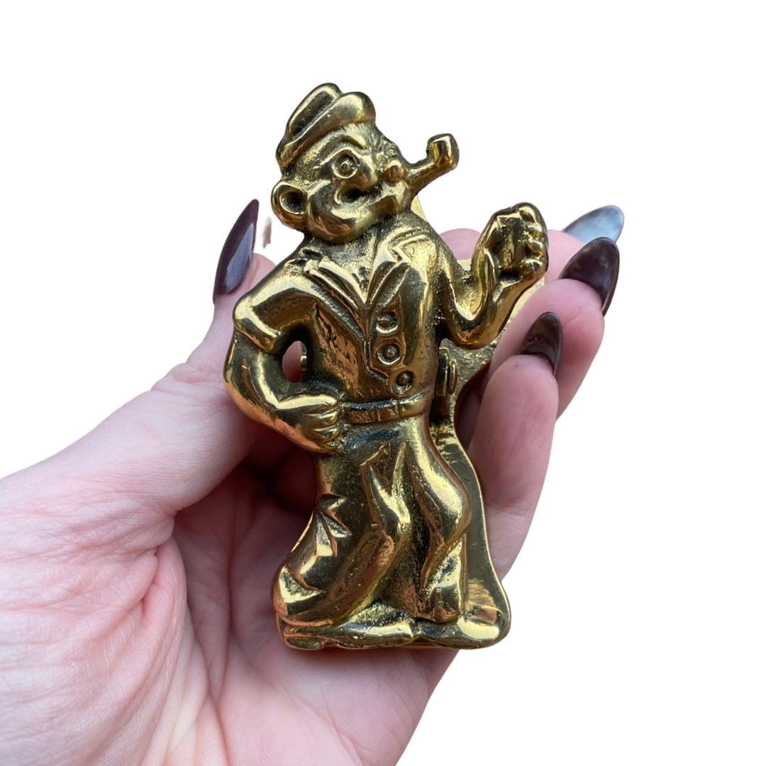 Popeye and Olive Oyl Brass Clips