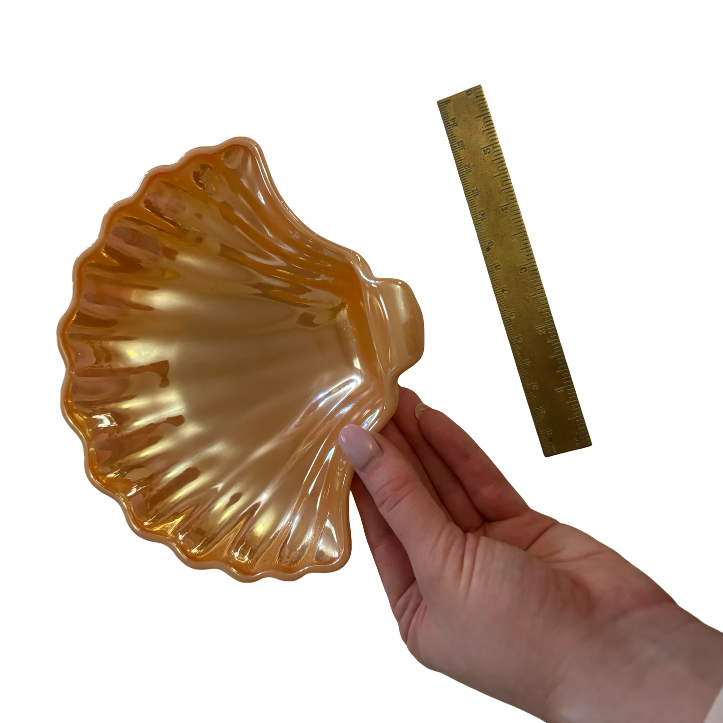 Fire King Peach Luster Shell Dish by Anchor Hocking