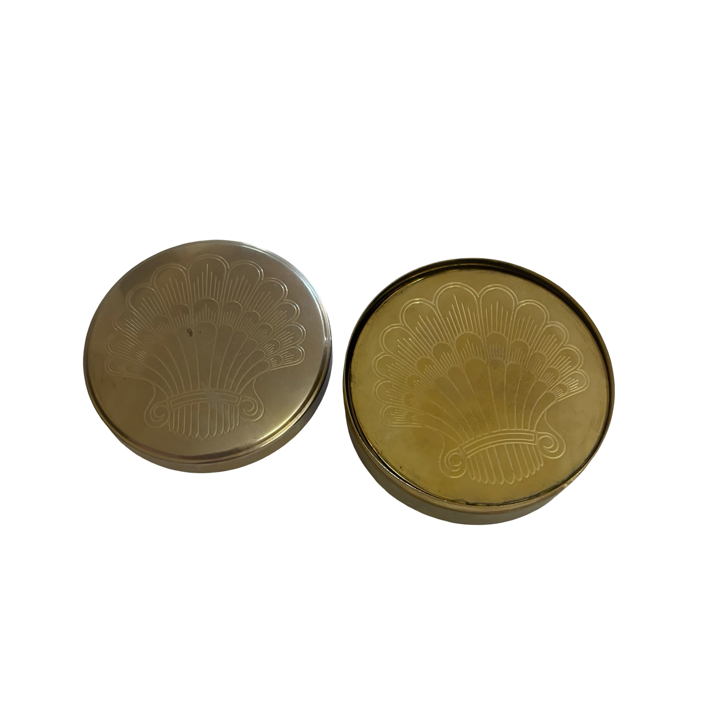 Brass Plated Shell Coaster Set of Six in Box