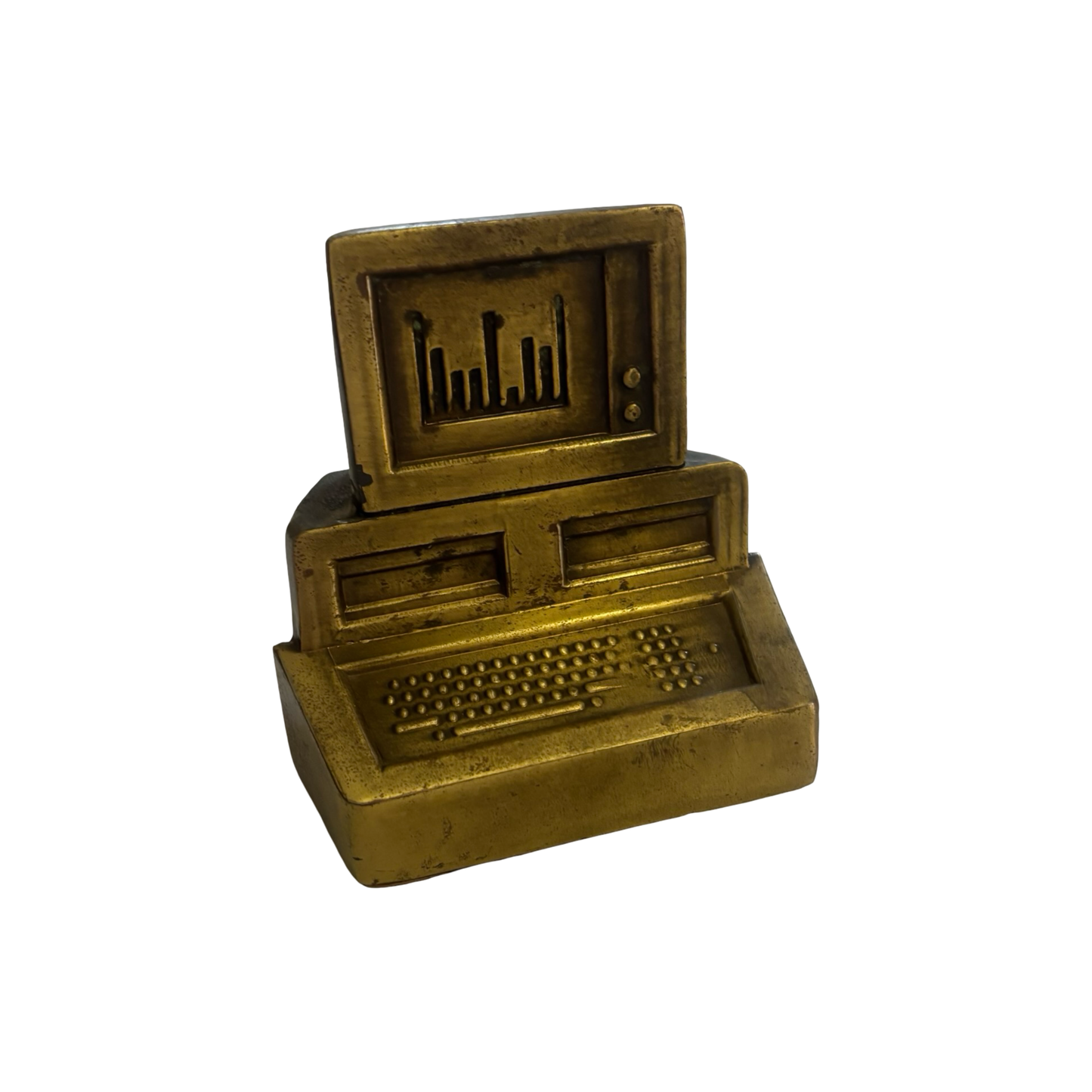 Cast Brass Computer Single Bookend