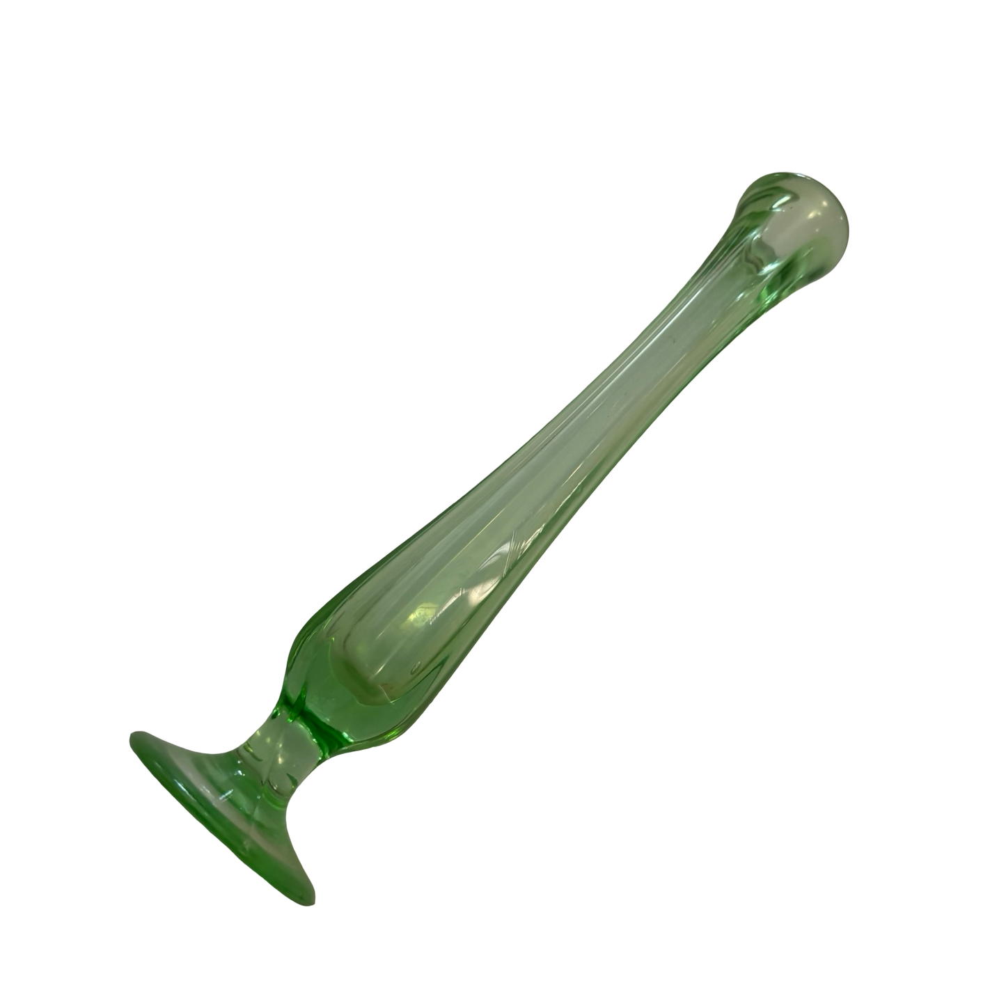 Green Glass Bud Vase