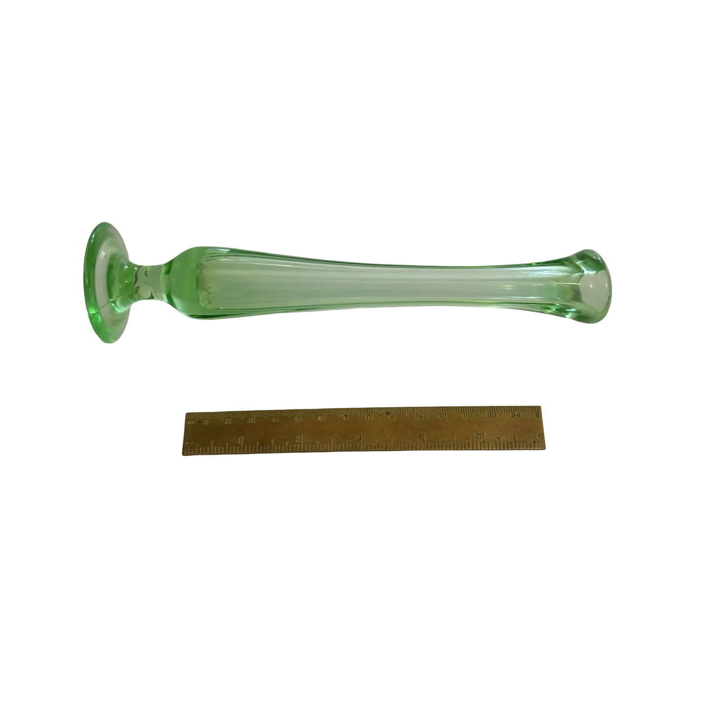 Green Glass Bud Vase
