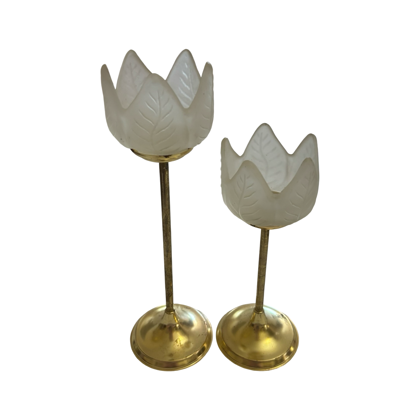 Pair of Tulip Brass Votive Holders
