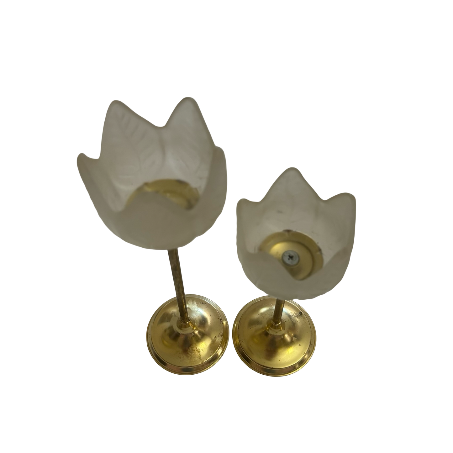 Pair of Tulip Brass Votive Holders