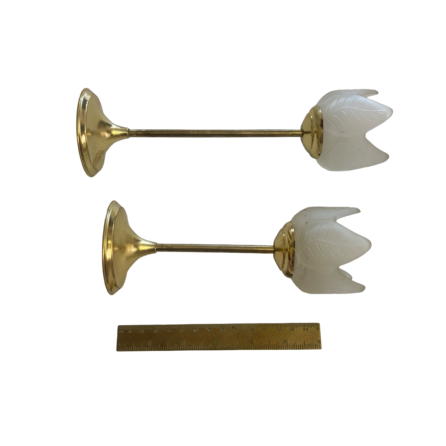 Pair of Tulip Brass Votive Holders