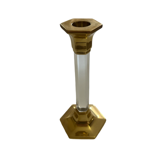 Brass and Lucite Candlestick