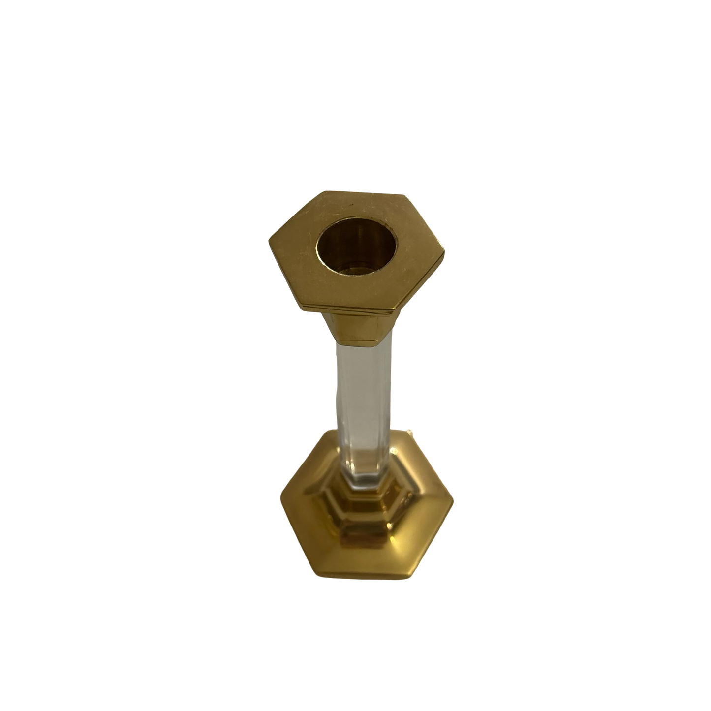 Brass and Lucite Candlestick