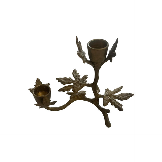 Brass Foliage Candlestick