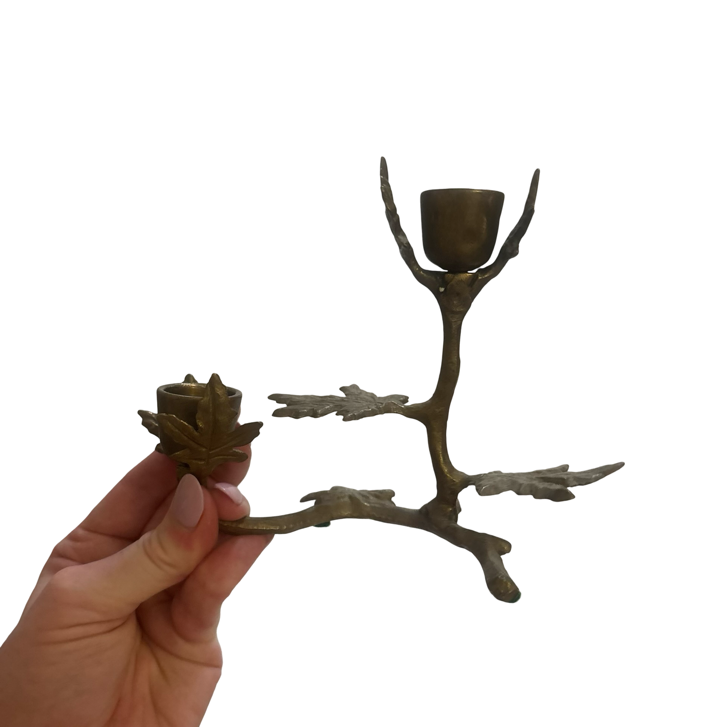 Brass Foliage Candlestick