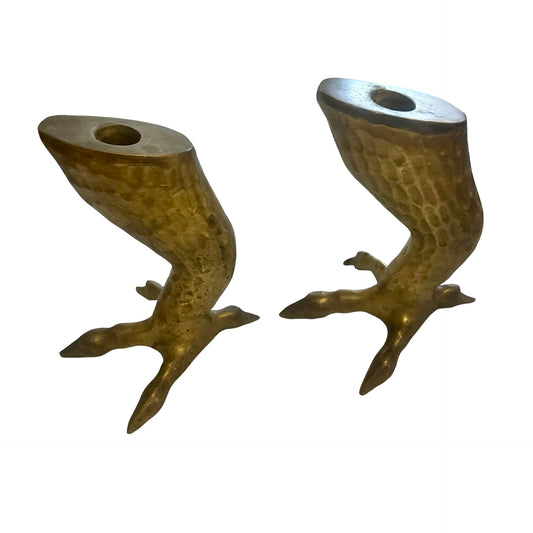 Pair of Brass Talon Candlesticks