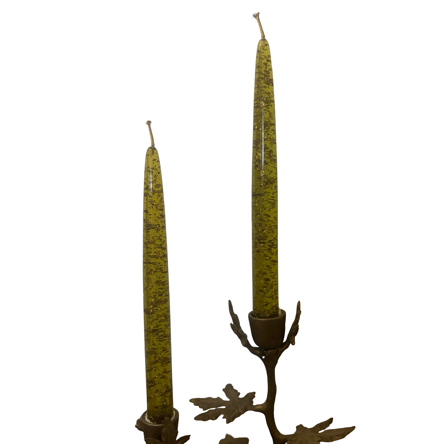 Pair of Green Lucite Candles