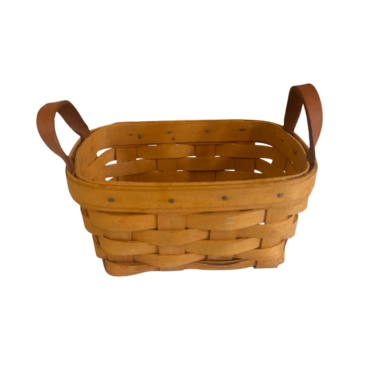 Longaberger Basket with Leather Handles