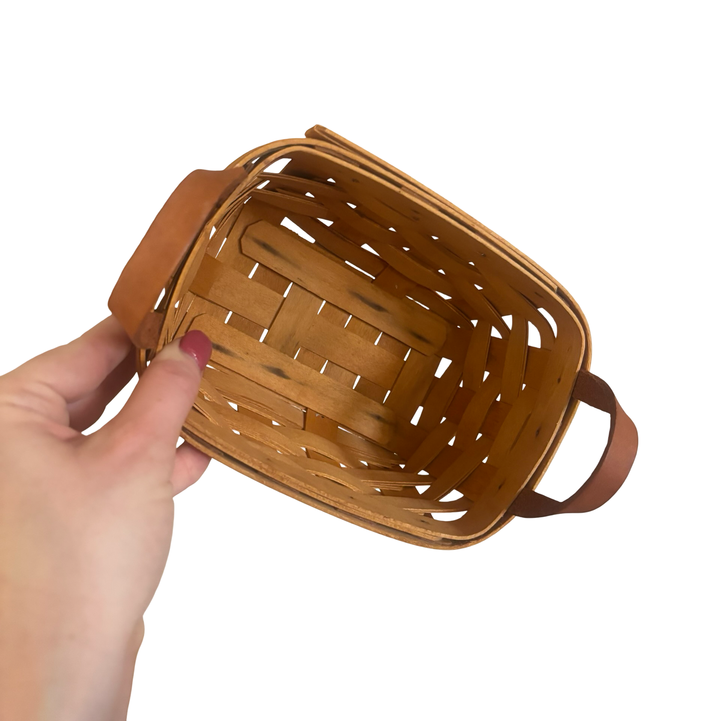 Longaberger Basket with Leather Handles