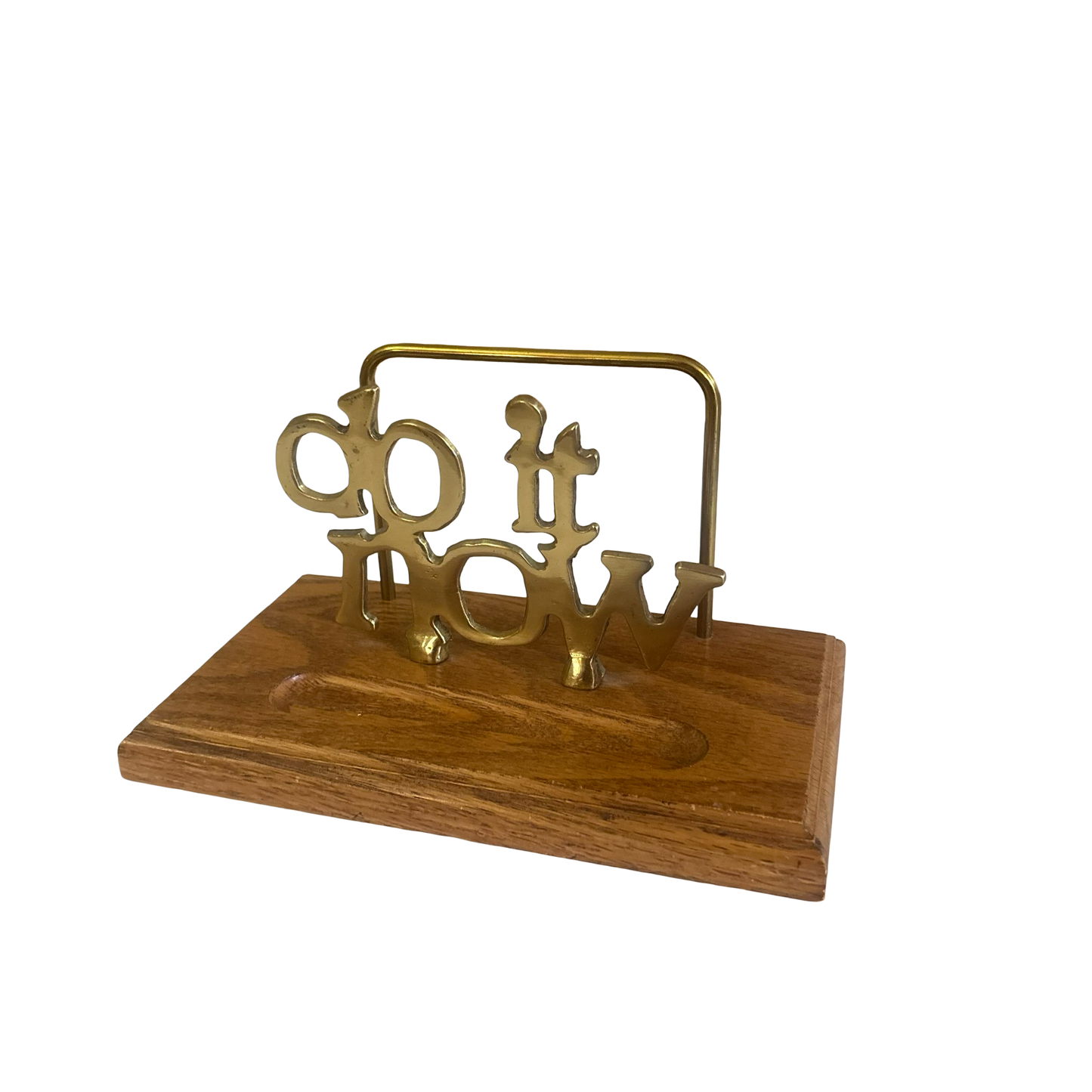 Brass and Wood Desk Organizer