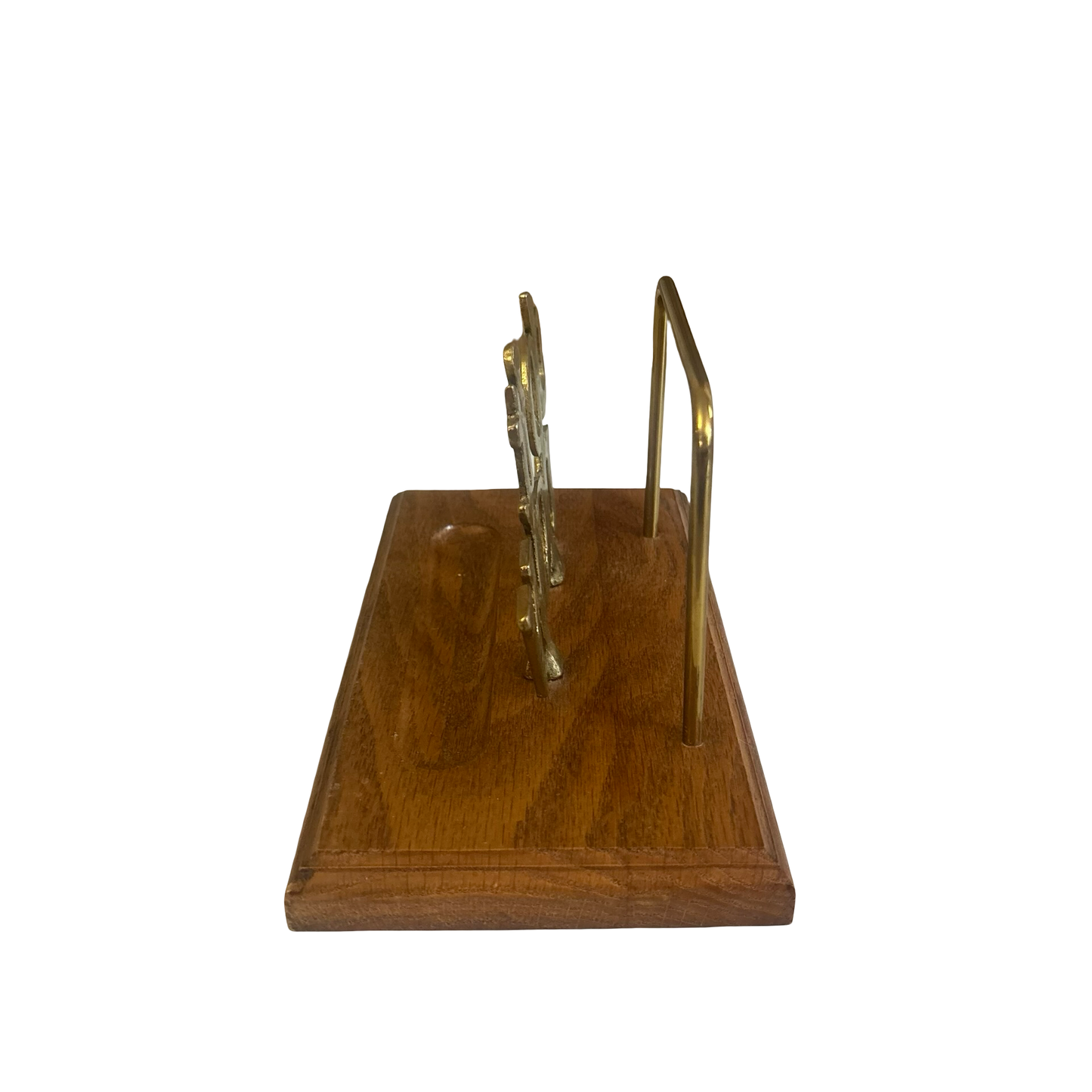 Brass and Wood Desk Organizer