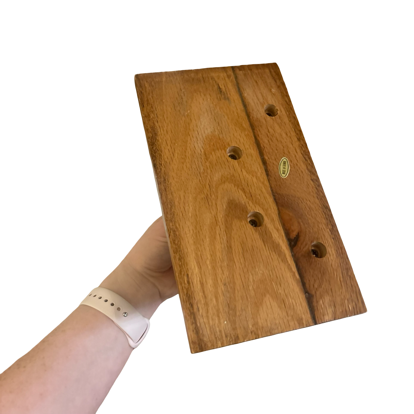 Brass and Wood Desk Organizer