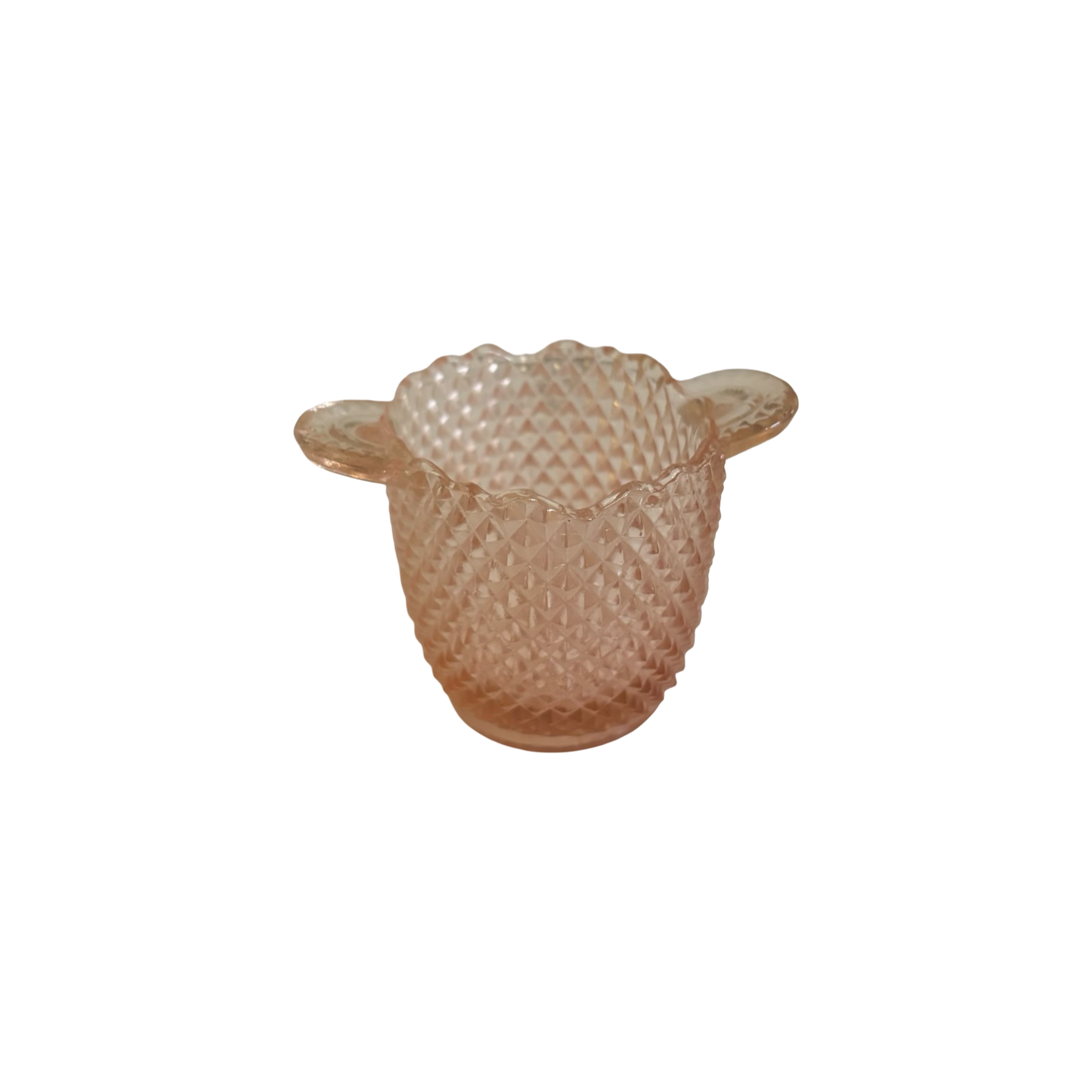 Pink Westmoreland Diamond Point Glass Toothpick Holder