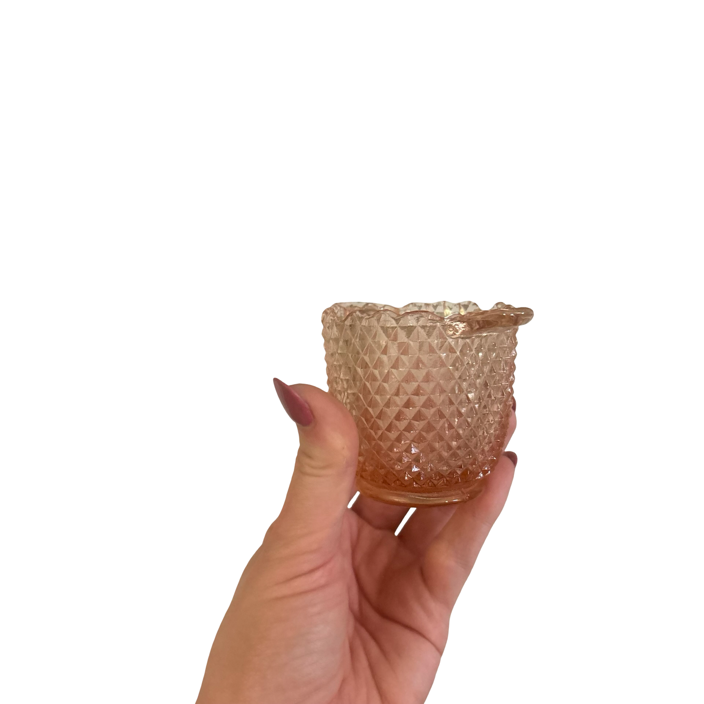 Pink Westmoreland Diamond Point Glass Toothpick Holder