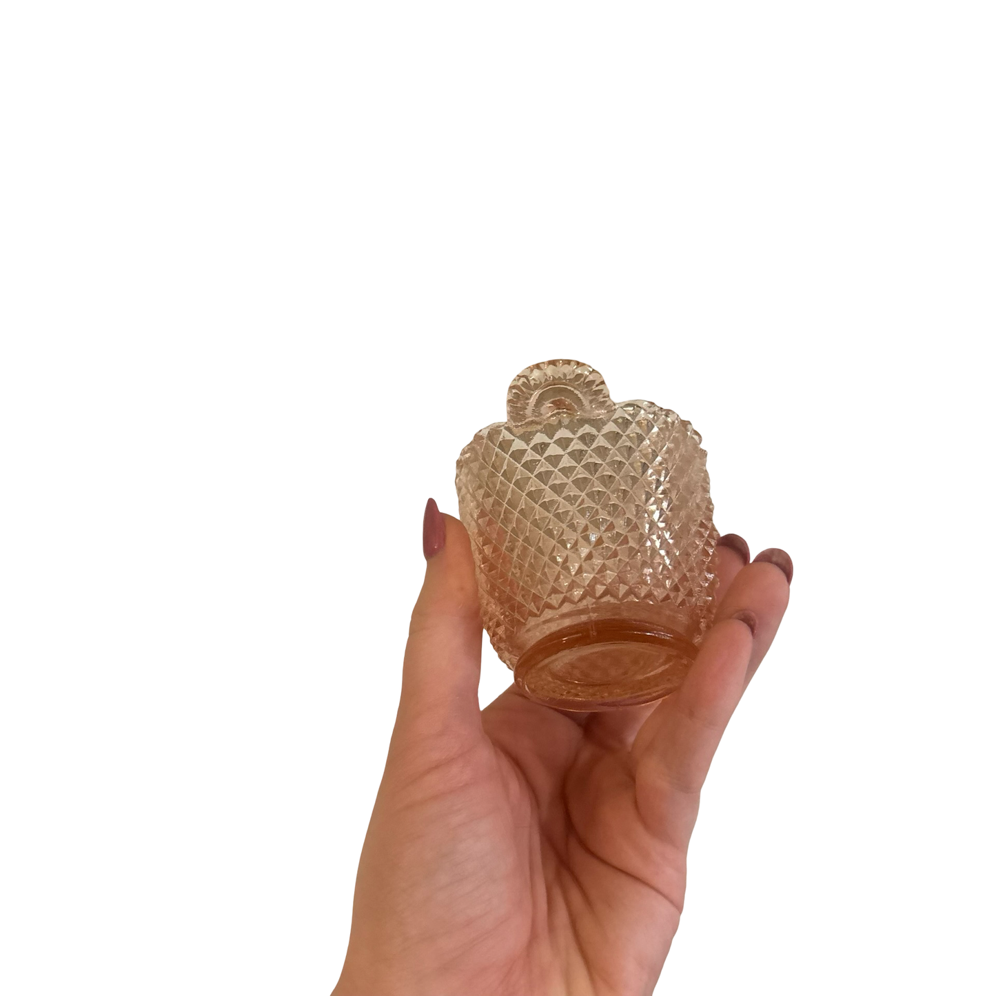 Pink Westmoreland Diamond Point Glass Toothpick Holder