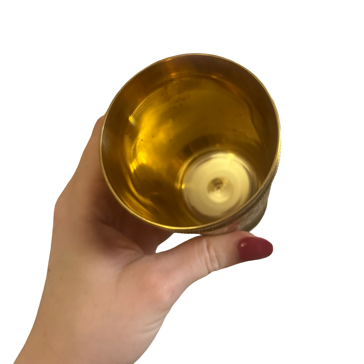 Eight Engraved Brass Cups