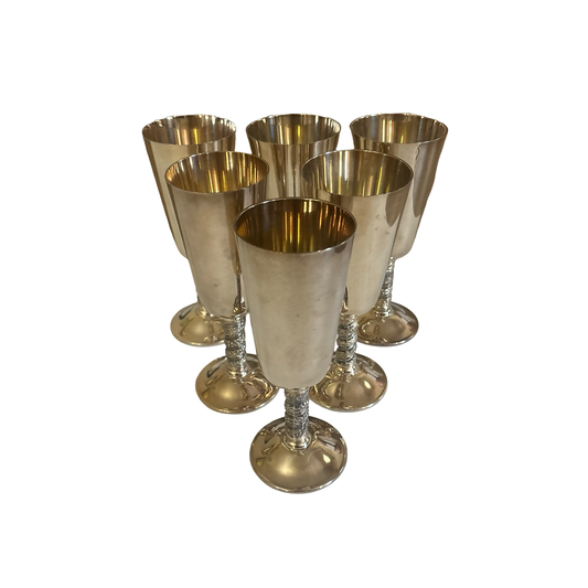 Spanish Silver Plated Goblet Set of Six