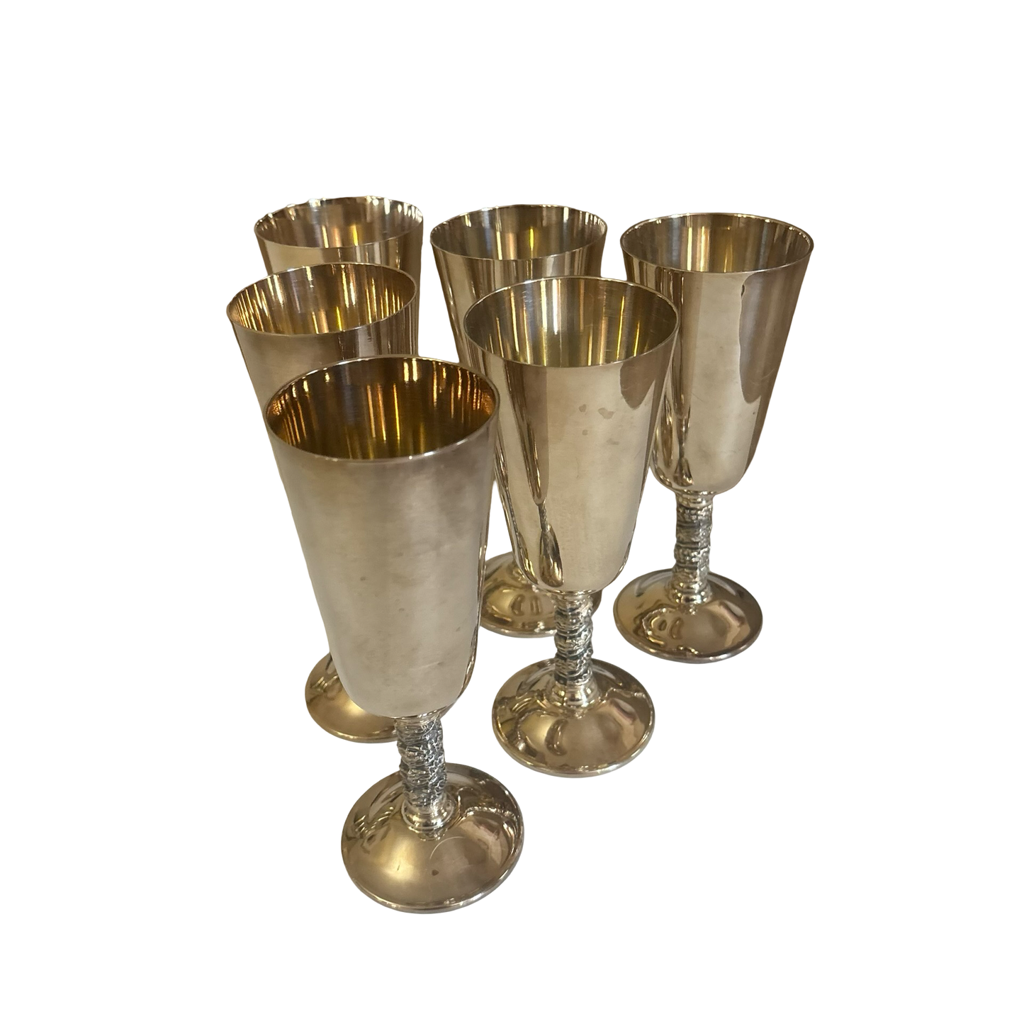 Spanish Silver Plated Goblet Set of Six