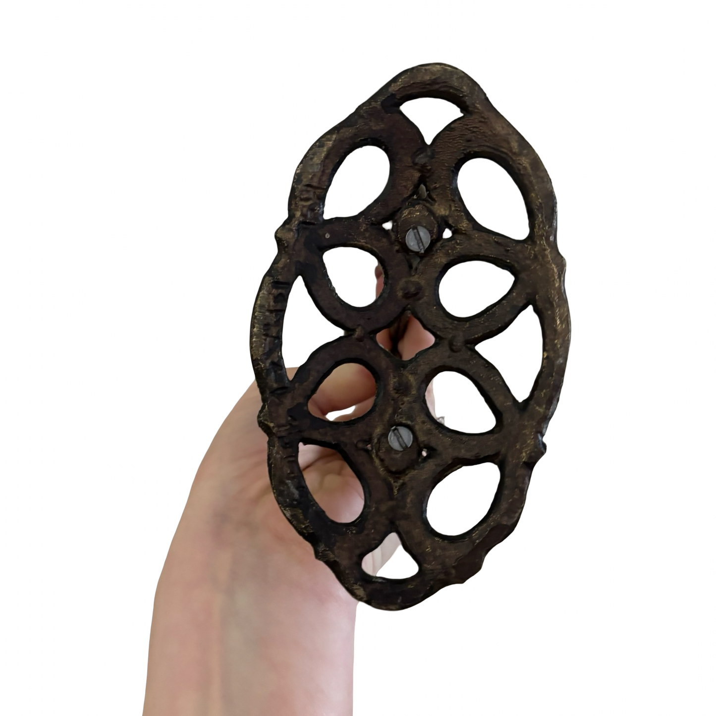 Brutalist Cast Brass Candelabra