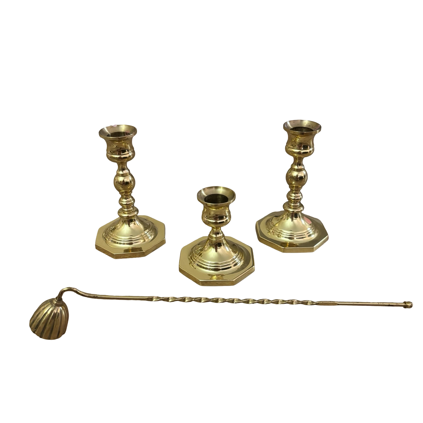 Curated Brass Candlestick Set