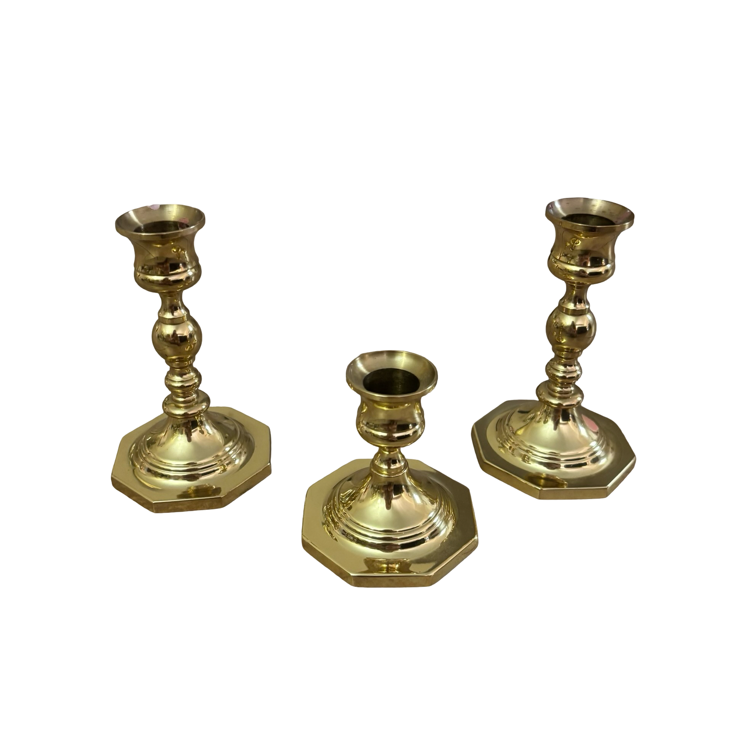 Curated Brass Candlestick Set