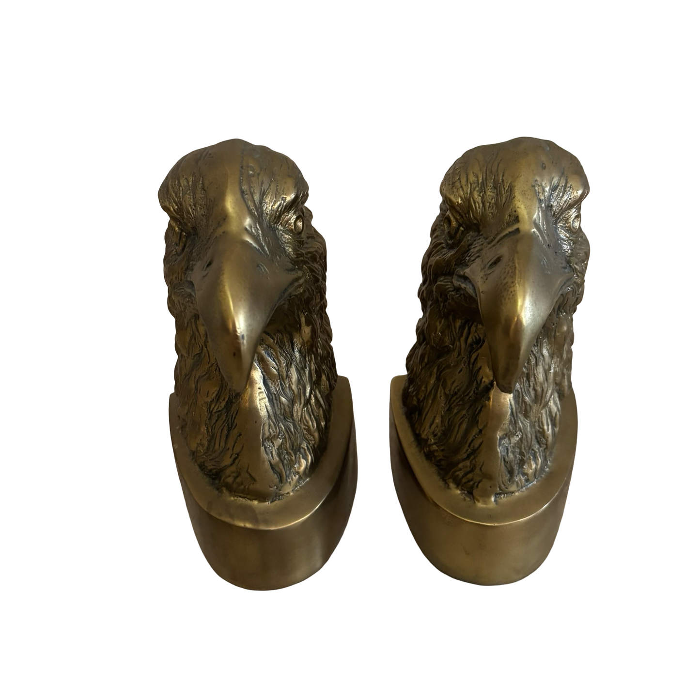 Huge Brass Eagle Head Bookends