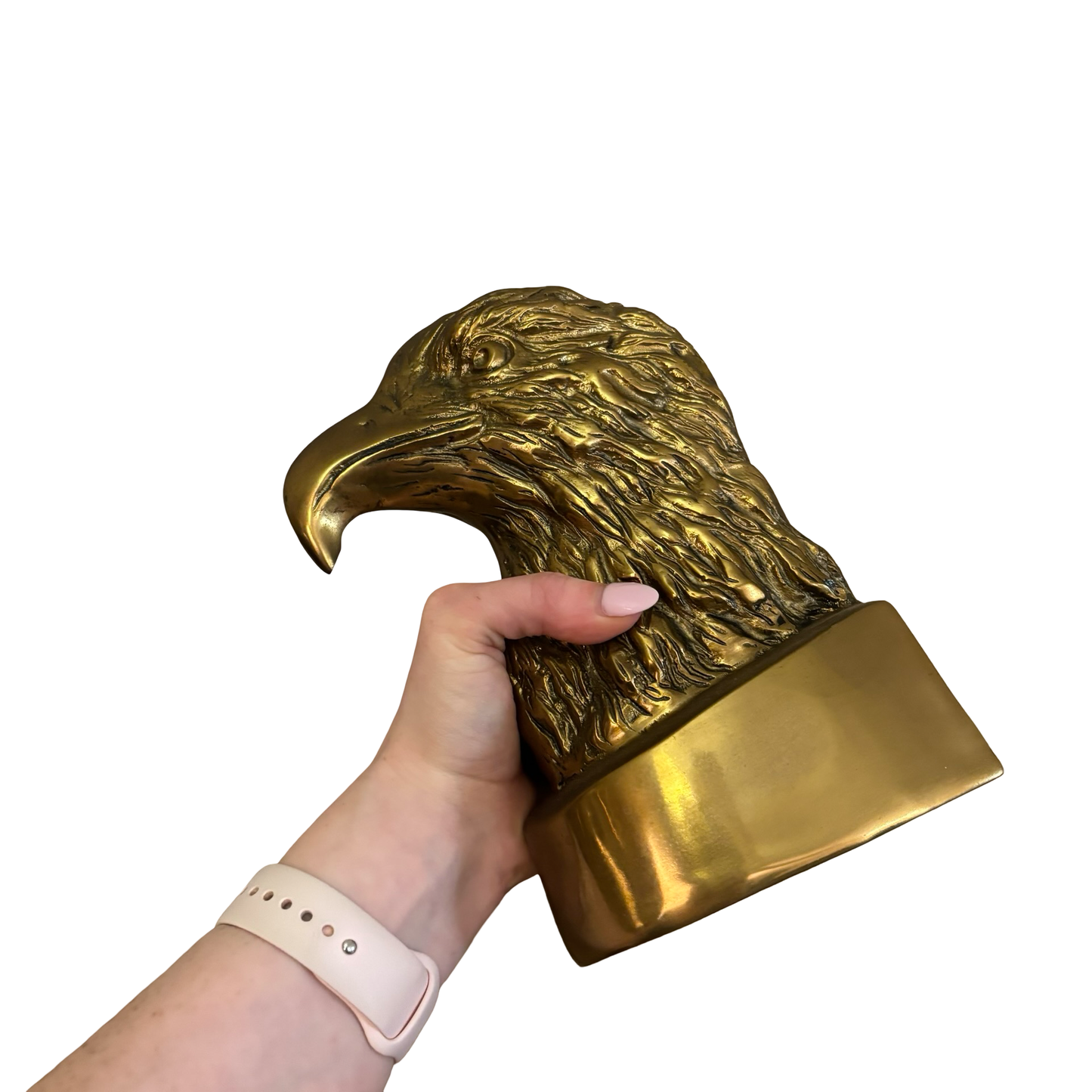 Huge Brass Eagle Head Bookends