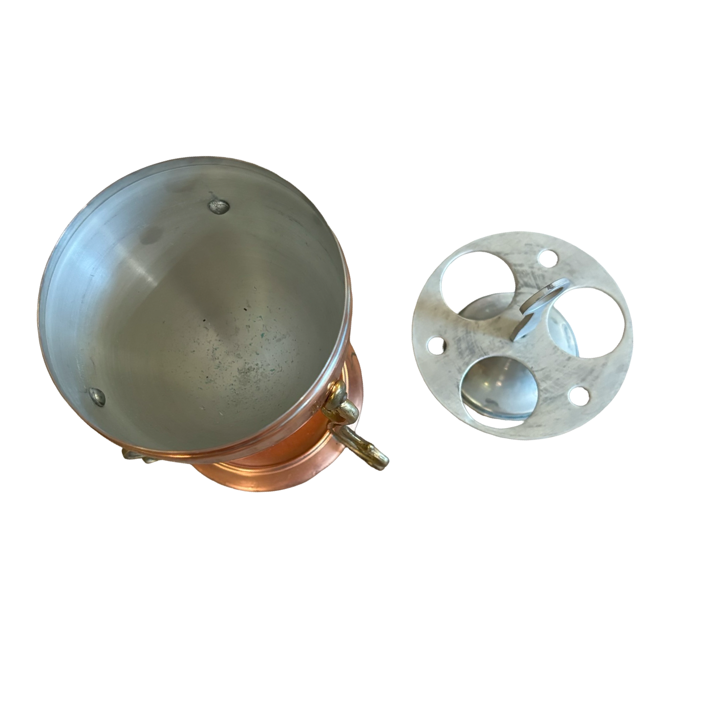 Brass and Copper Egg Warmer with Brass Chicken