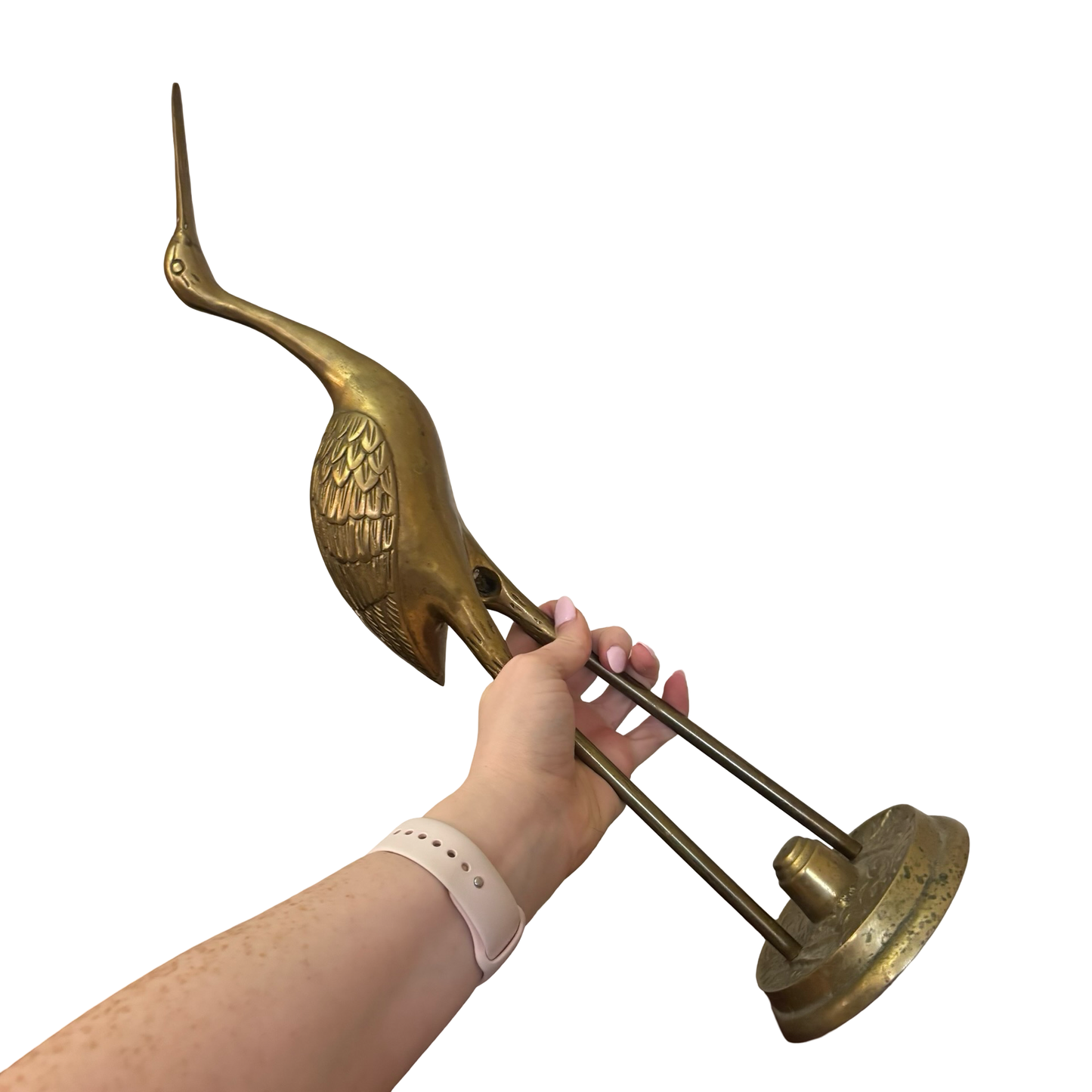 Large Brass Crane