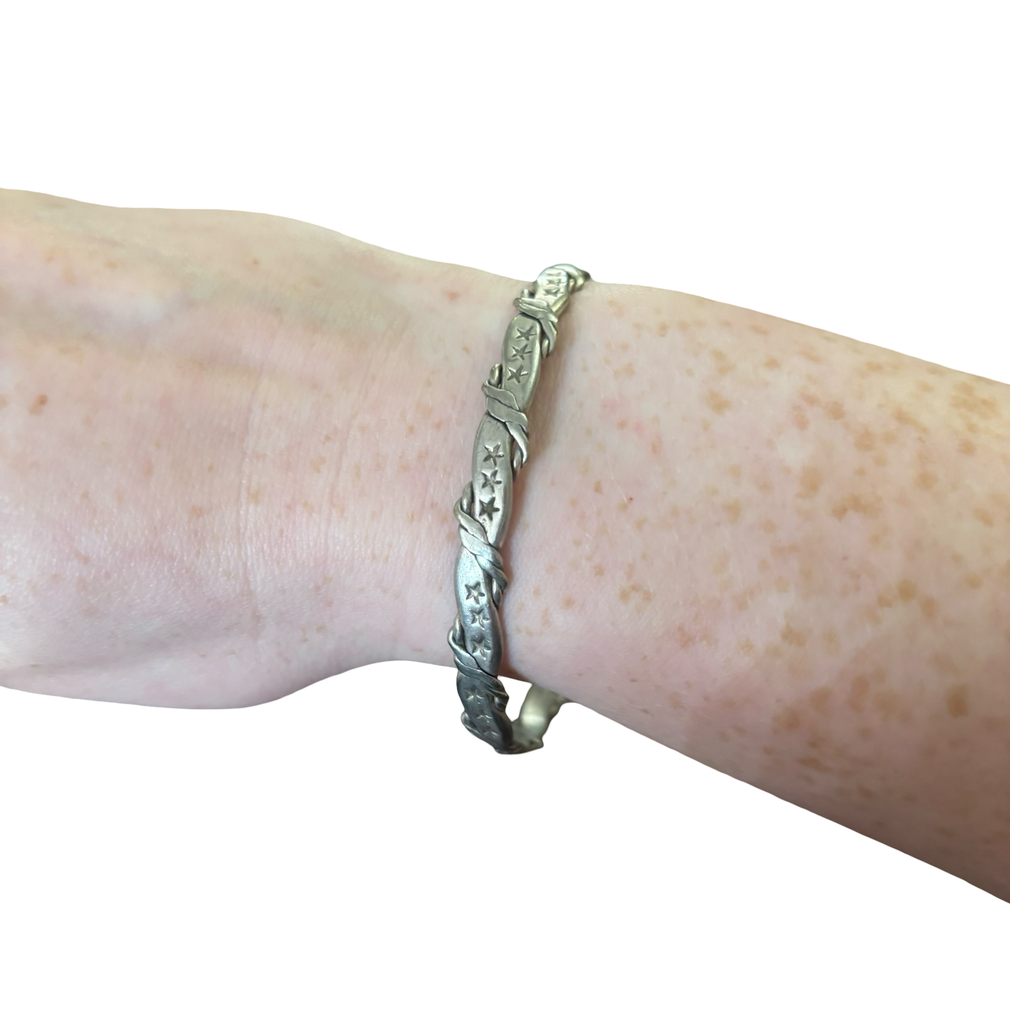 Sterling Silver Taxco Star Bangle Bracelet