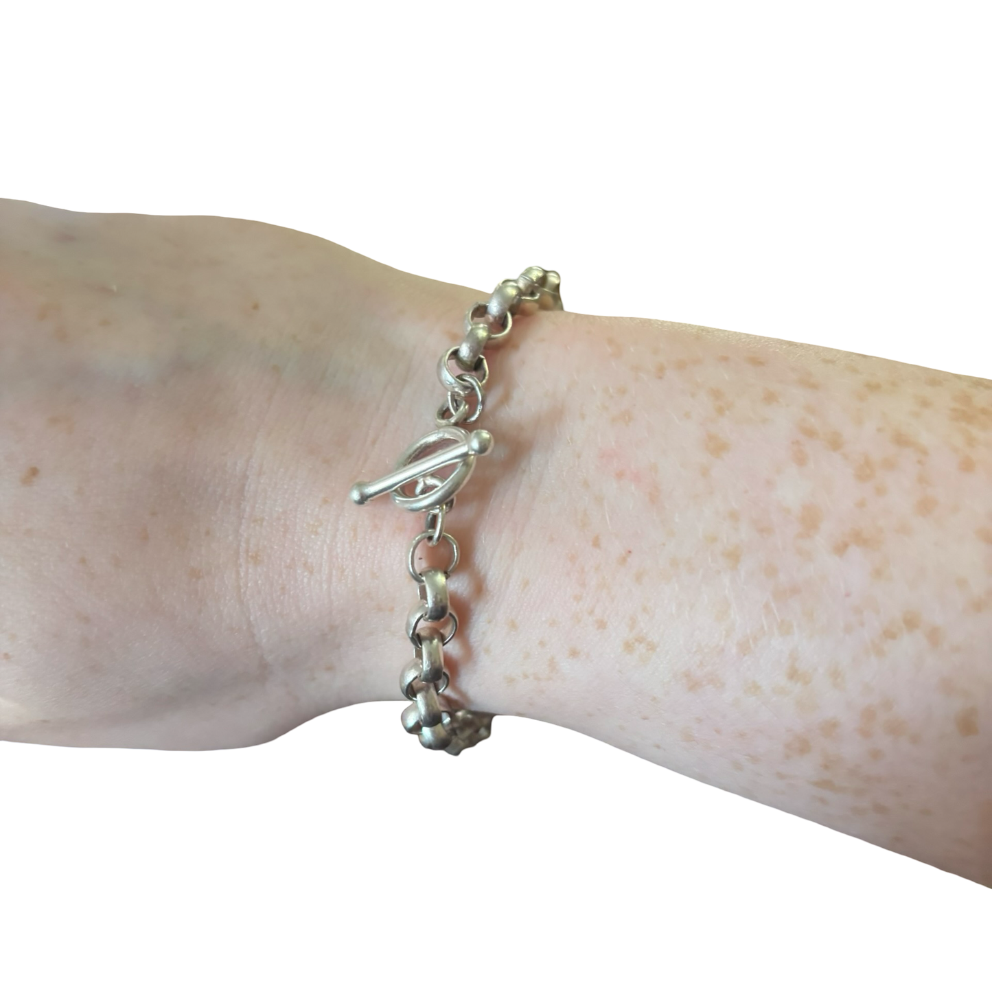 Sterling Silver Charm Rolo Link Bracelet