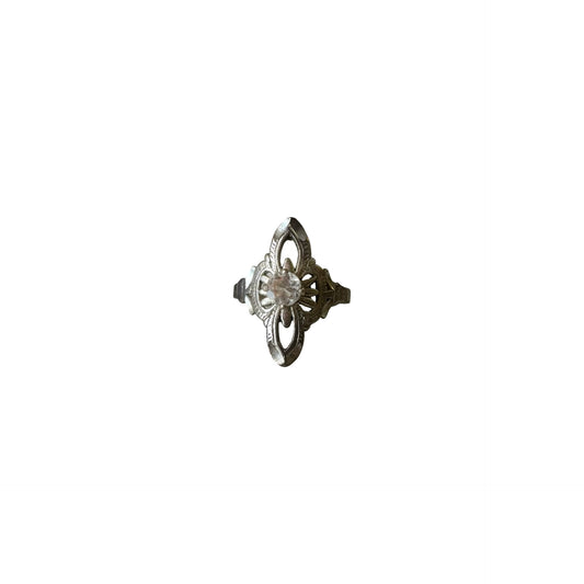 Sterling Silver Ring with White Stone
