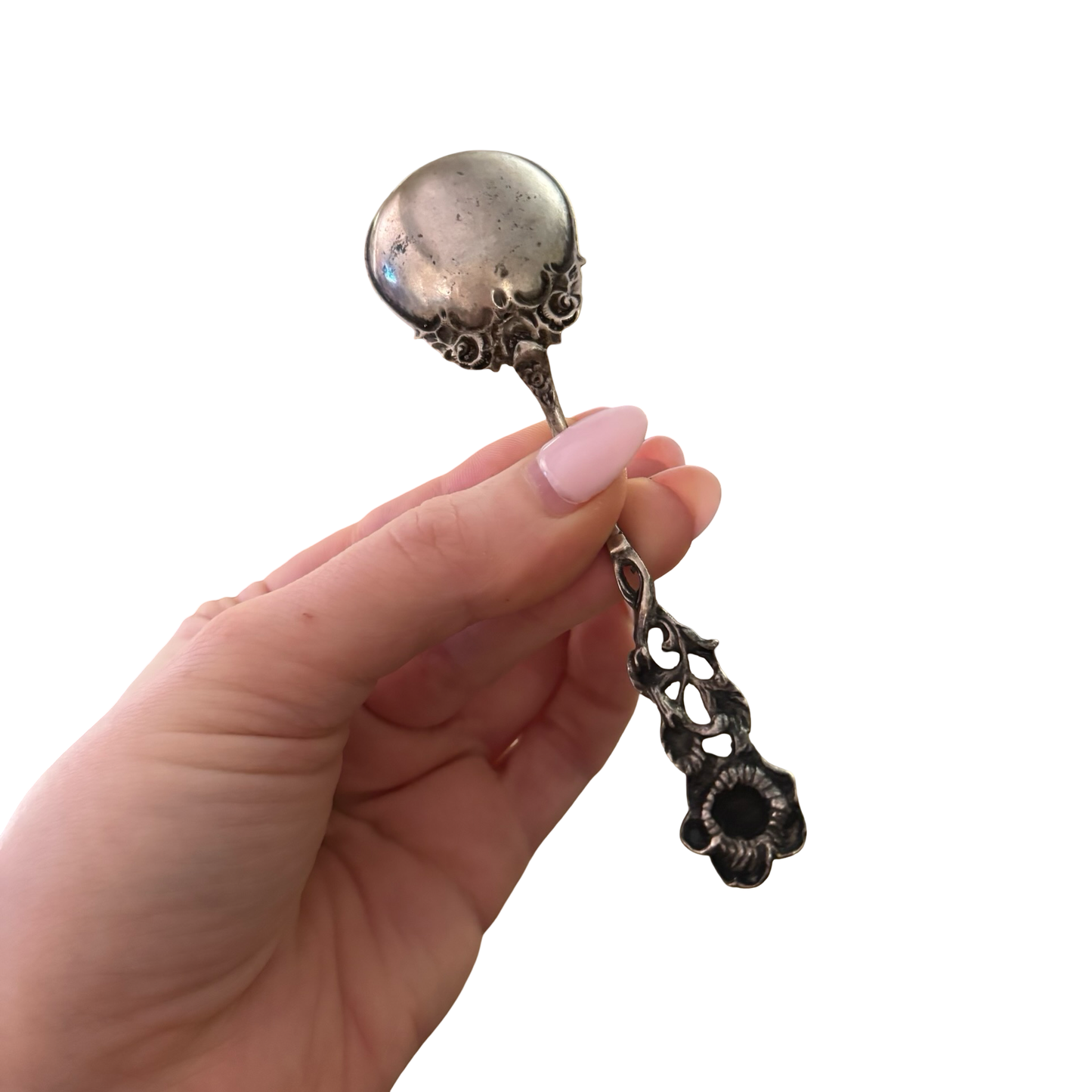 Sterling Silver Rose Sugar Spoon