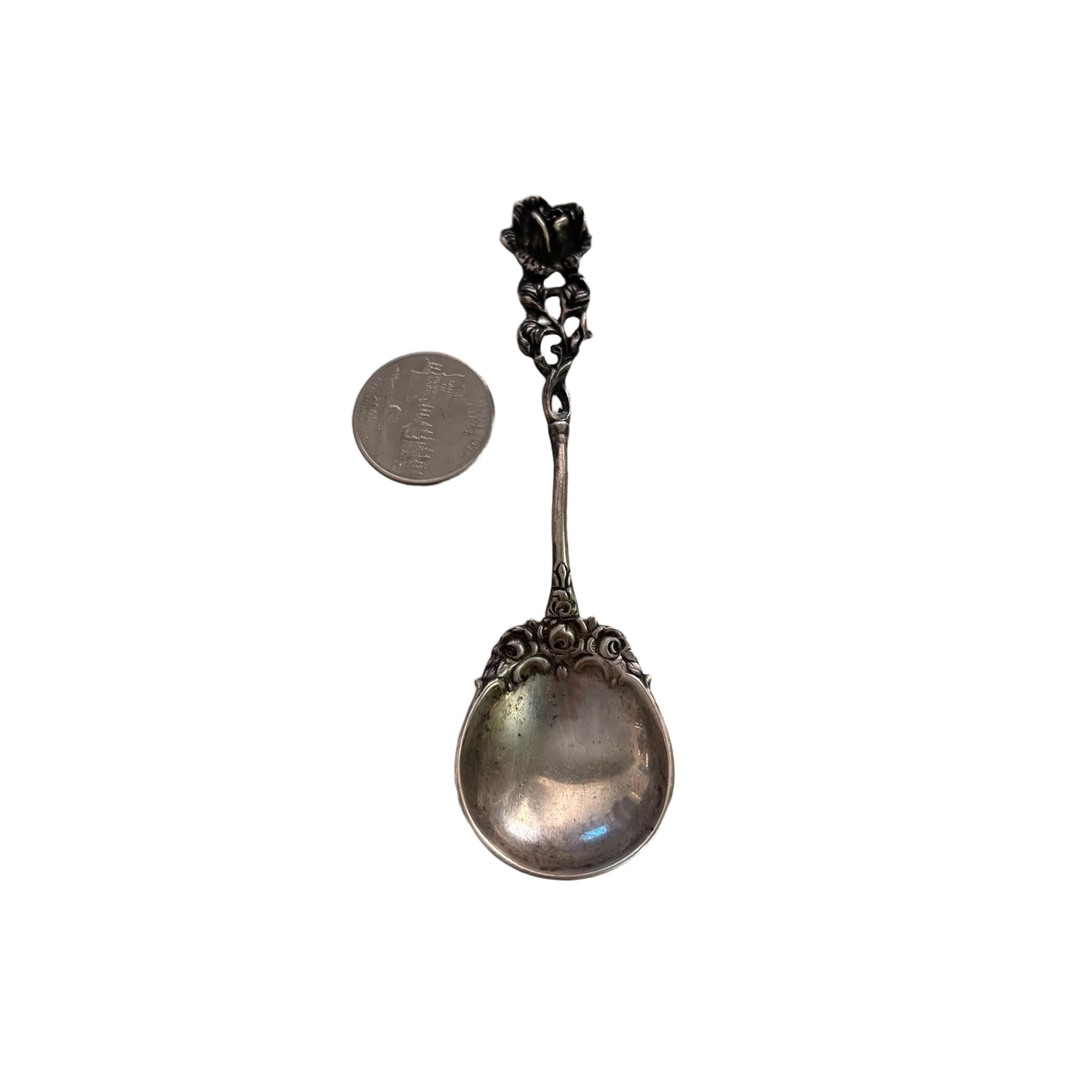 Sterling Silver Rose Sugar Spoon