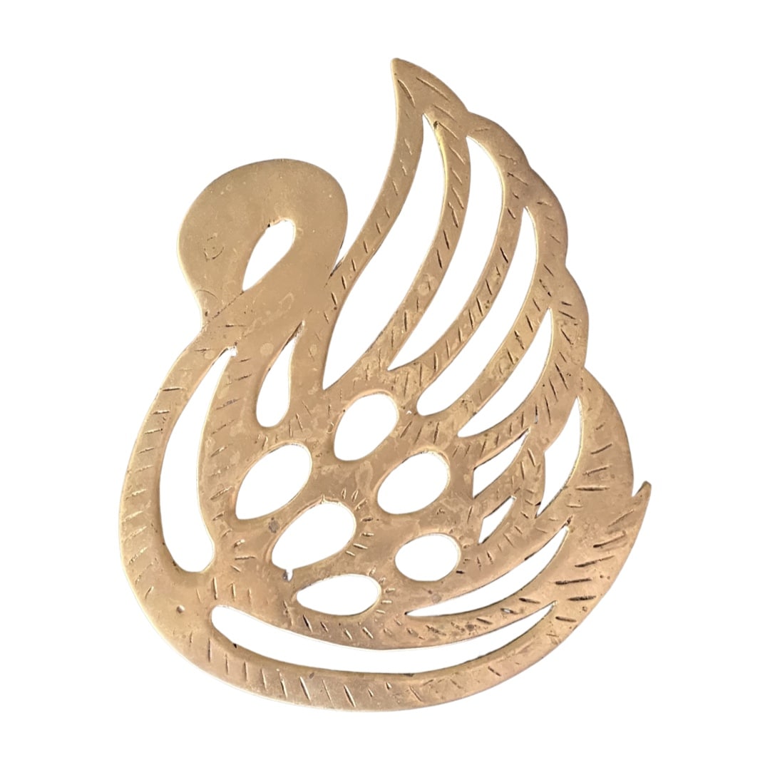 Brass Swan Trivet