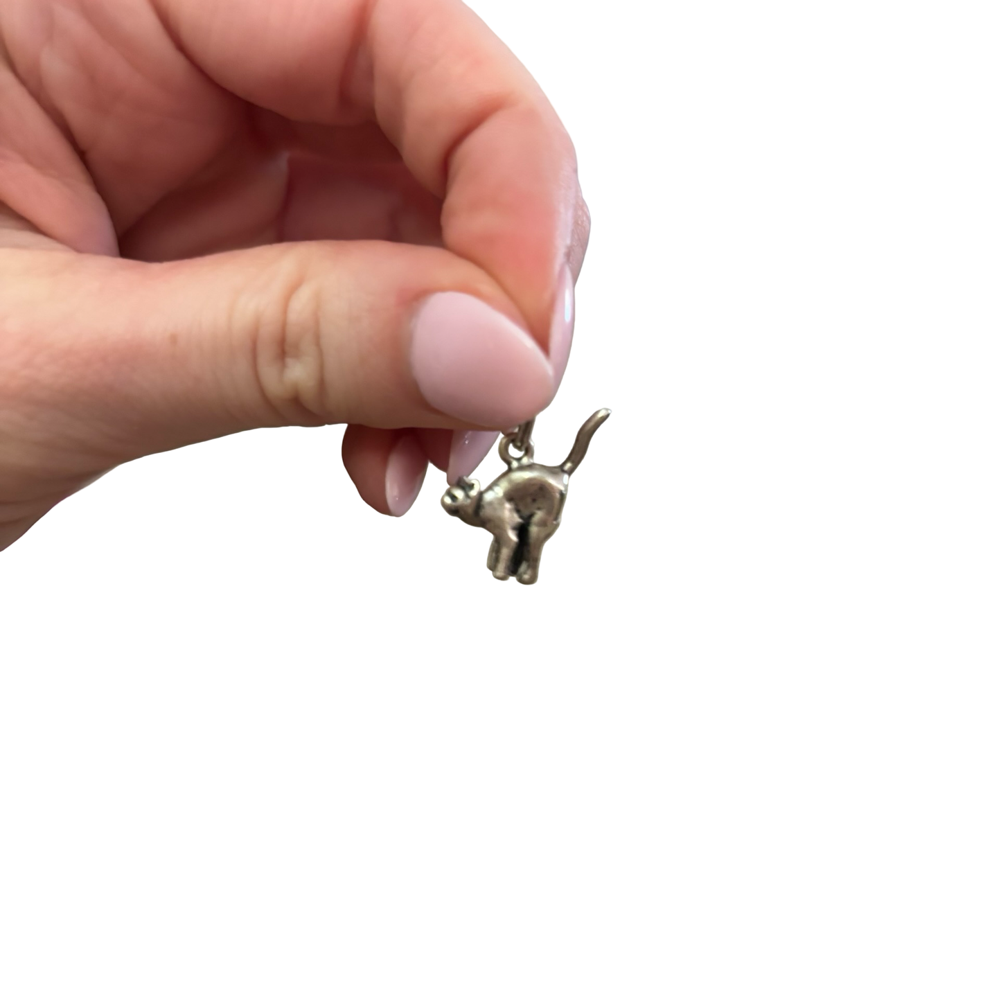 Sterling Silver Arched Cat Charm