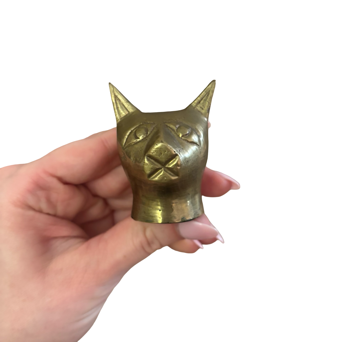 Brass Cat Head Snuffer